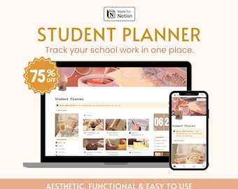 2025 Notion Template Student Planner Aesthetic Student Dashboard All In One College Planner Assignment School Planner Study Organizer