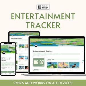 Estetisk underhållningsspårare Notion Dashboard Studio Ghibli-filmer Digital bokhylla Serier Filmspårning Personligt bibliotek Medieplanerare bild 2