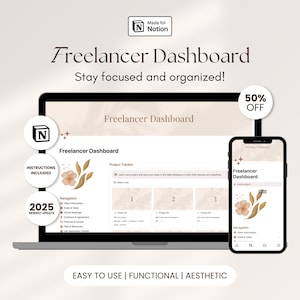 Freelancer Notion Template for Service Based Business Project Management System Notion CRM Client Tracker and Client Management Workspace