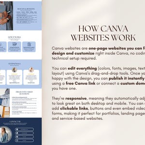 Blue Business Consultant Canva Website Template Coach Landing Page Sales Page Editable Online Course Consulting Website Template image 6