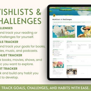 Estetisk underhållningsspårare Notion Dashboard Studio Ghibli-filmer Digital bokhylla Serier Filmspårning Personligt bibliotek Medieplanerare bild 8