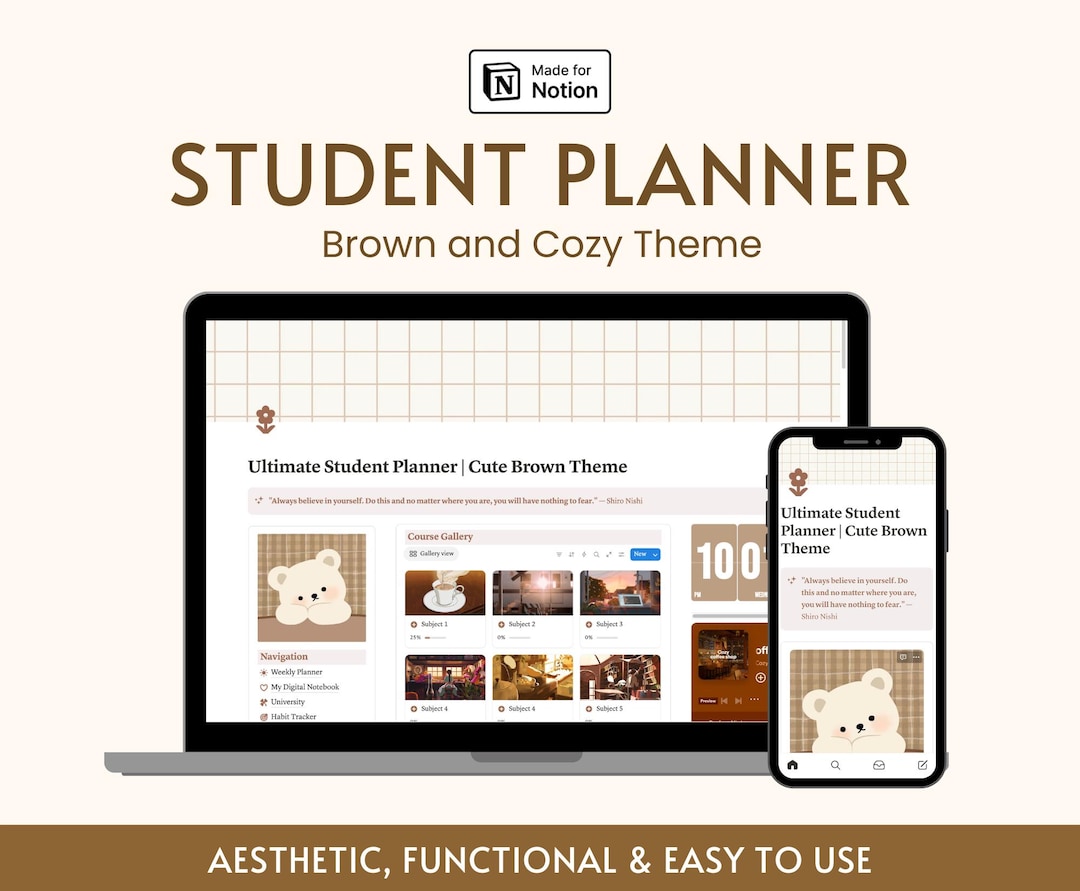 2026 Notion Student Planner All in One Template College Dashboard ...