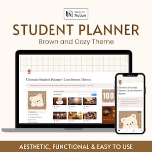 2025 Notion Student Planner All in One Template College Dashboard Academic Planner Study Schedule Tracker School Organizer for Students