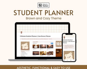 2026 Notion Student Planner All in One Template College Dashboard Academic Planner Study Schedule Tracker School Organizer for Students