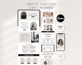 Dark Minimal Virtual Assistant Portfolio Canva Website Template Canva Presentation Editable Portfolio Website Done For You VA Landing Page