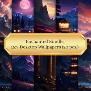 Lot de 20 fonds d'écran enchantés pour le journal des déchets forestiers de conte de fées, arrière-plans imprimables pour Macbook Scrapbooking, clipart esthétique