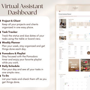 Virtual Assistant Notion Dashboard Template VA Client Management Work ...