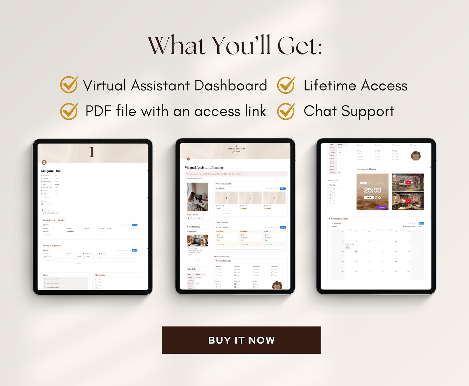 Virtual Assistant Notion Dashboard Template VA Client Management Work ...