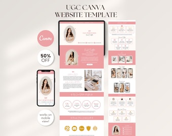 Coquette UGC Portfolio Canva Website Template for Content Creators Social Media Kit Landing Page UGC Creator Portfolio Template