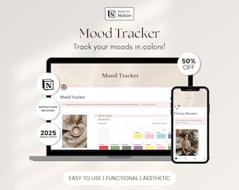 Esthetic Daily Mood Tracker Notion Persoonlijk dashboard ADHD Minimal Mental Health Notion Template Mood Tracker in Pixels Emotion Tracker
