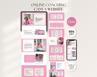 Pink Coach Canva Website Vorlage Bearbeitbare Landing Page Verkaufsseite Online-kurs Mentor Coaching Programm Trichter Verkaufstrichter