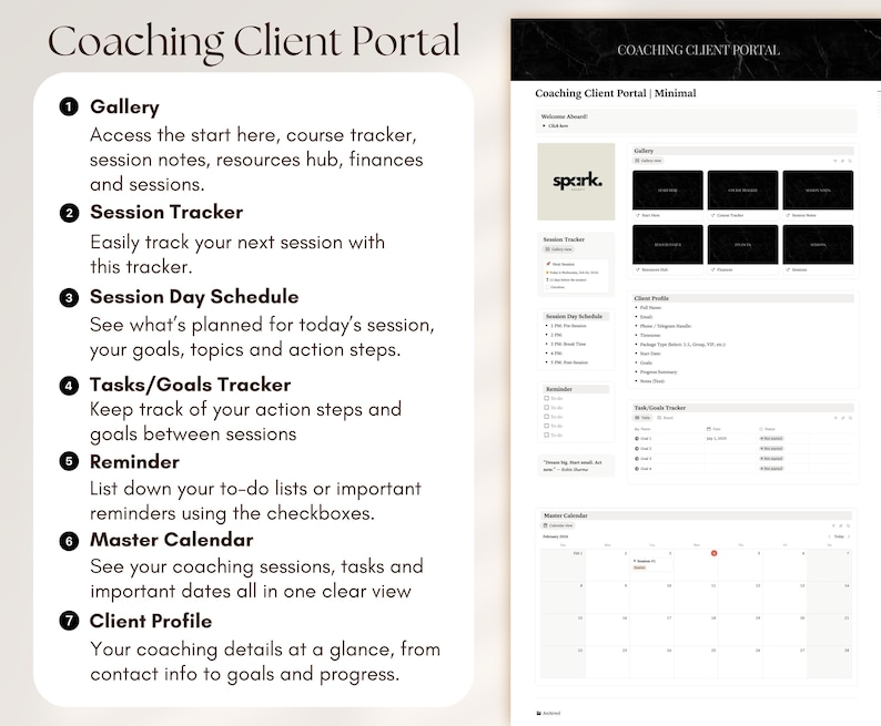 Minimal Notion Template Client Portal for Coaches and Freelancers ...
