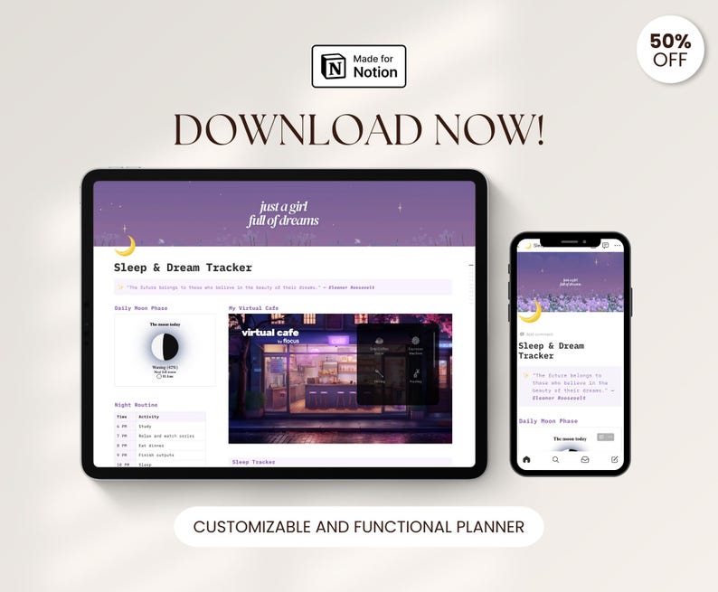 Ultimate Notion Sleep Tracker Template With Lucid Dream Journal Dream ...