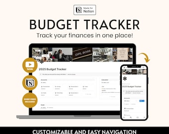 Mall för finansplanerare 2025: Minimalistisk budgetöversikt (digital nedladdning)