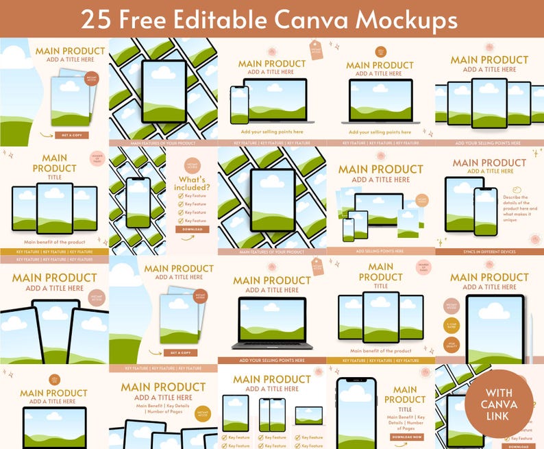 25 Free Editable Canva Mockups