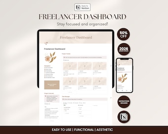 Plantilla de Notion para freelancers para el sistema de gestión de proyectos empresariales de servicios. Notion CRM: seguimiento de clientes y espacio de gestión de clientes.