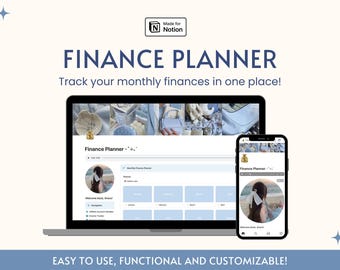 Planejador Financeiro Estético Notion Modelo de Painel Planejador Tudo em Um Rastreador de Renda Digital Planejador de Orçamento Planejador de Negócios para TDAH