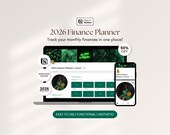 Green 2026 Finance Planner Notion Dashboard Template All in One Planner Notion Digital Income Tracker Budget Planner ADHD Business Planner