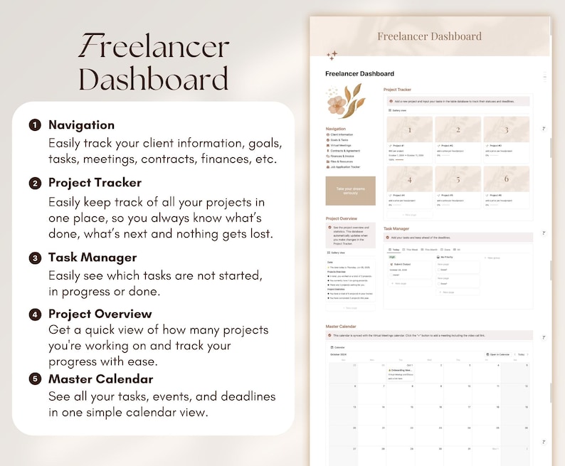 Freelancer Notion Template for Service Based Business Project