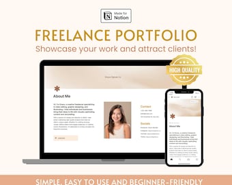 Aesthetic Freelance Portfolio Notion Template for ADHD Freelancer Planner Portfolio Template Notion Business Design Portfolio to Win Client