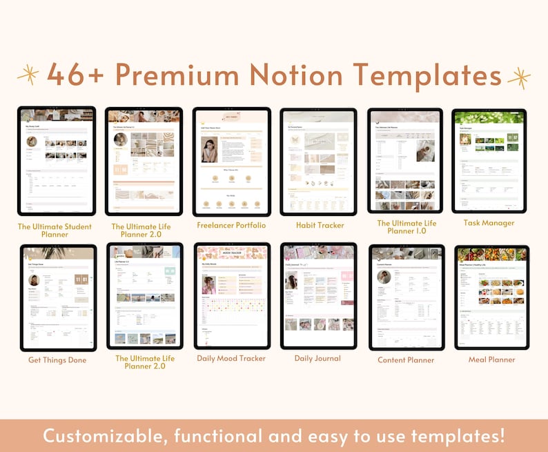 50+ Notion Templates Bundle PLR Planner Bundle Notion Resell Rights ...