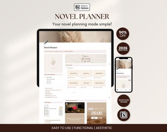 Notion Novel Planner Template for Writers Character Profiles Worldbuilding Author Planner Story Plotting Novel Outline Notion Dashboard