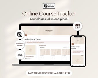 Notion Template Online Course Planner Learning Tracker Course Notes Organizer Digital Study Planner Progress Tracker Online Course Kit