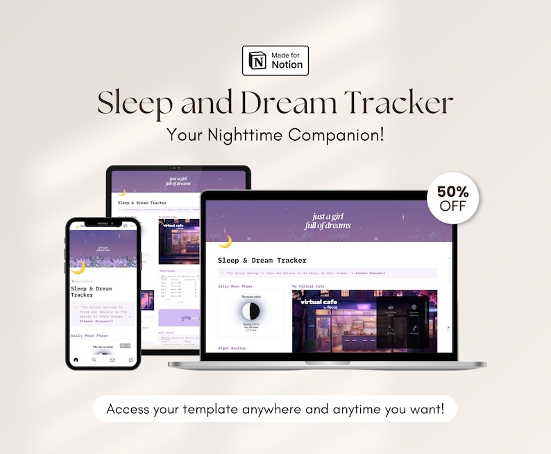 Ultimate Notion Sleep Tracker Template With Lucid Dream Journal Dream ...