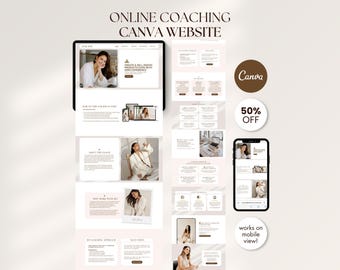 Boho Coach Canva Website Vorlage Bearbeitbare Landing Page Verkaufsseite Portfolio Online-kurs Mentor Coaching Programm Trichter Verkaufstrichter Canva