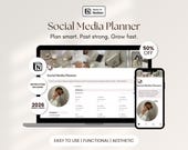 Aesthetic Notion Social Media Planner for Content Creators and Online Business Owners Content Marketing Calendar for Social Media Managers