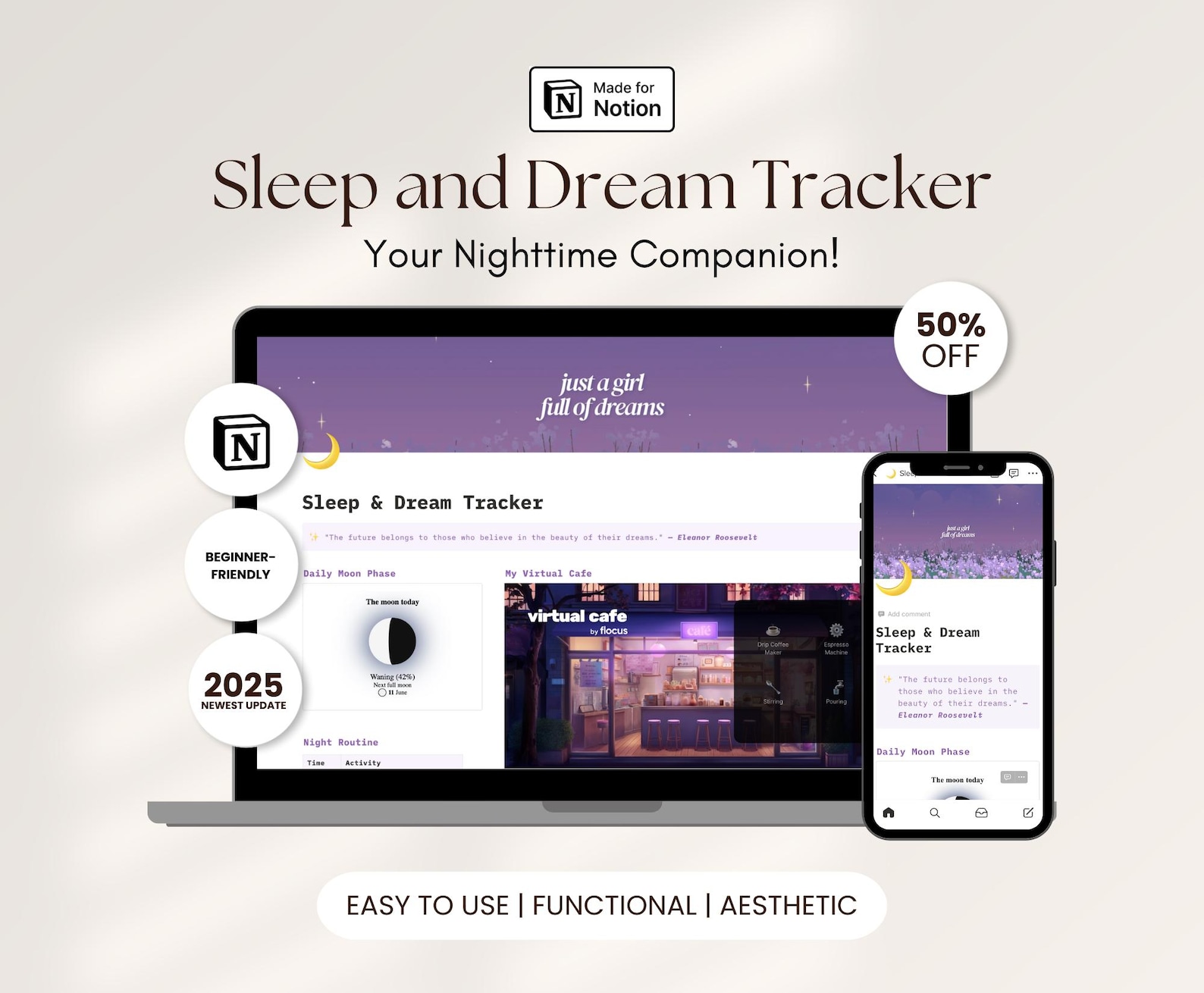 Ultimate Notion Sleep Tracker Template With Lucid Dream Journal Dream ...
