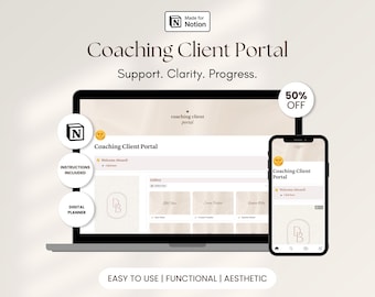 Notion Template Client Portal for Coaches and Freelancers Client Onboarding Dashboard Project Organizer Notion Design for Business