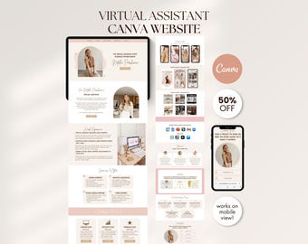 Boho Virtual Assistant Portfolio Canva Website Template Canva Presentation Editable Portfolio Website Done For You VA Landing Page