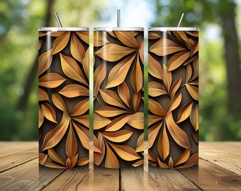 Färgglad sömlös 3D-design smal tumbler, 20oz isolerad dryckeshållare med sugrör, perfekt resesällskap, konstnärlig presentidé