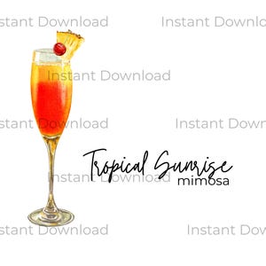 Mimosa Digital Download, Tropical Sunrise Mimosa, PNG, Digital Download, Mimosa bar sign, Momosa Bar sign, Hawaiian theme drink