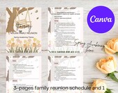 Family Reunion Itinerary Template, Spring Theme, Itinerary Template on Canva, Editable Printable Itinerary Letter, Editable on Canva