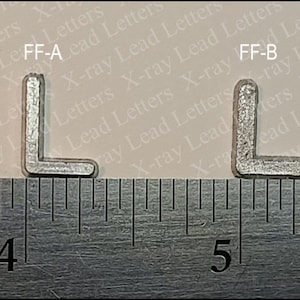 Letras de plomo de rayos X de 1/2" de cara plana para marcadores