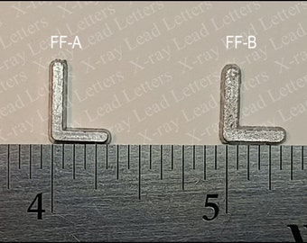 1/2" X-ray Lead Letters Flat Face for Markers