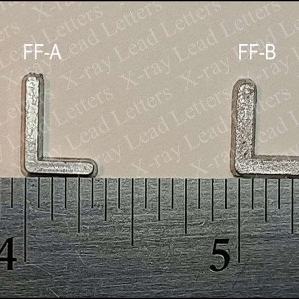 1/2" X-ray Lead Letters Flat Face for Markers