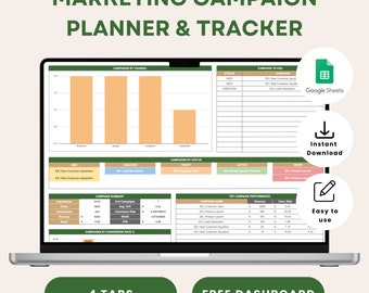 Marketing Campaign Planner – Google Sheets Template (Digital Download)