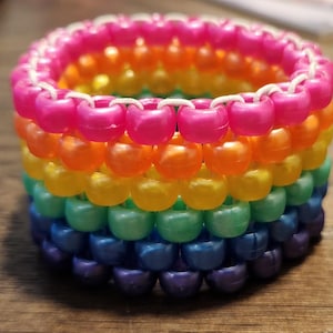 Rainbow Kandi cuff