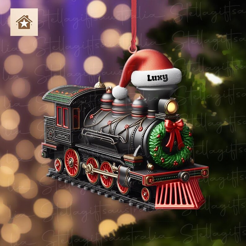 Personalized Train Christmas Ornament, Custom Name Railroader Train