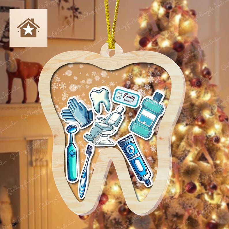 Personalized Dentist Shake Ornament, Dental Asisstant Ornament, Dental