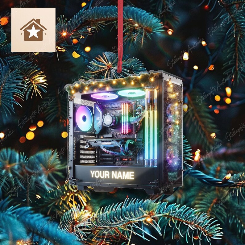 Personalized Highend Gaming Computer Ornament, FLAT 2D Ornament, Loved