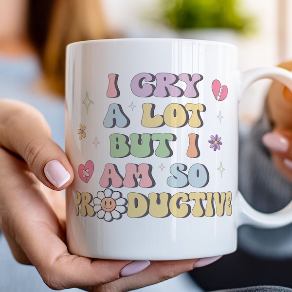 I Cry a lot But I'm so Productive Ceramic Mug, in loving new era, ttpd Funny TTPD mug, Trendy funny quote, Gift for fan