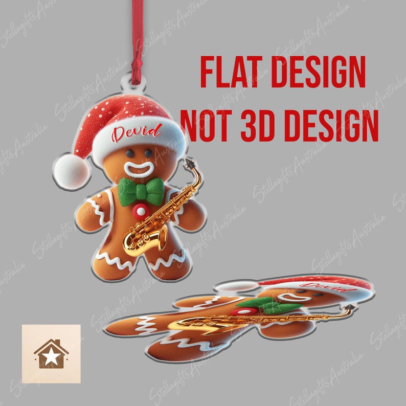 Personalized Gingerbread Saxophonist Ornament, Unique Christmas Decor
