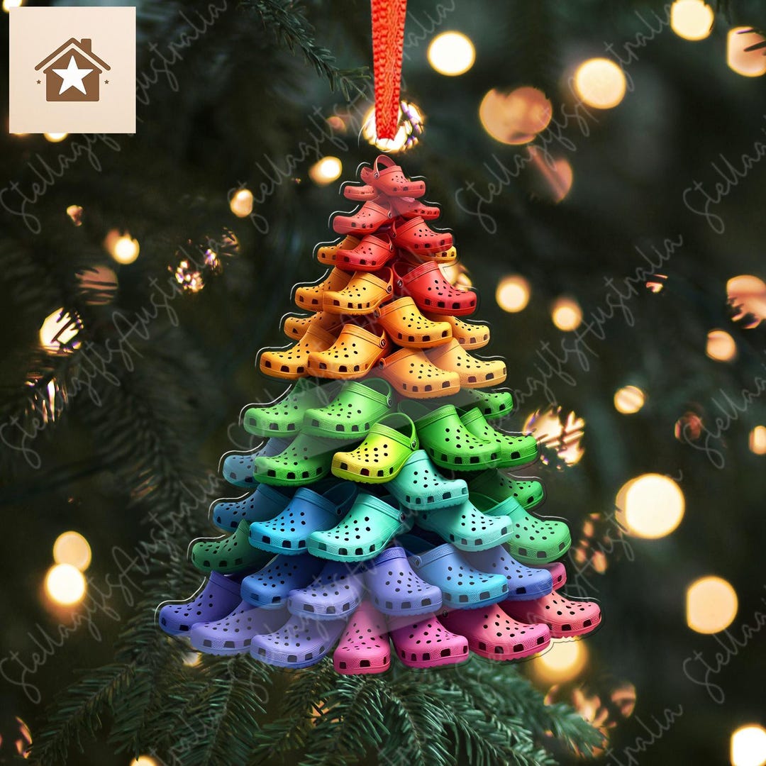 Crocin' Around the Christmas Tree Ornament, Crocs Stack Tree Ornament