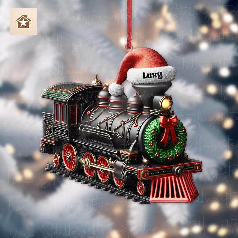 Personalized Train Christmas Ornament, Custom Name Railroader Train