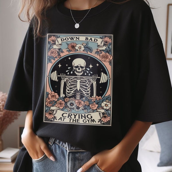 Down bad Crying at the Gym PNG File Digital Download, Skeleton Tarot PNG download, TTPD png file, Weightlifting Png, Gym Png