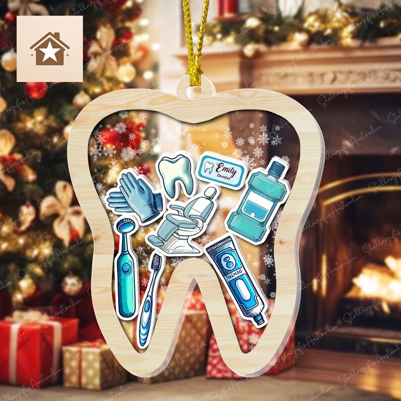 Personalized Dentist Shake Ornament, Dental Asisstant Ornament, Dental